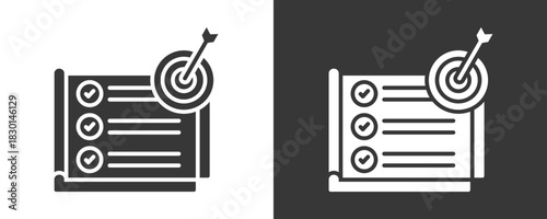Goal Icon Set Vector Collection Isolated In Black And White