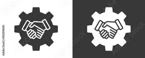 Collaboration Icon Set Vector Collection Isolated In Black And White