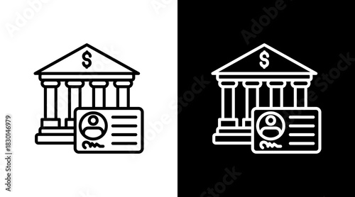 Bank Account With Icon Set Design