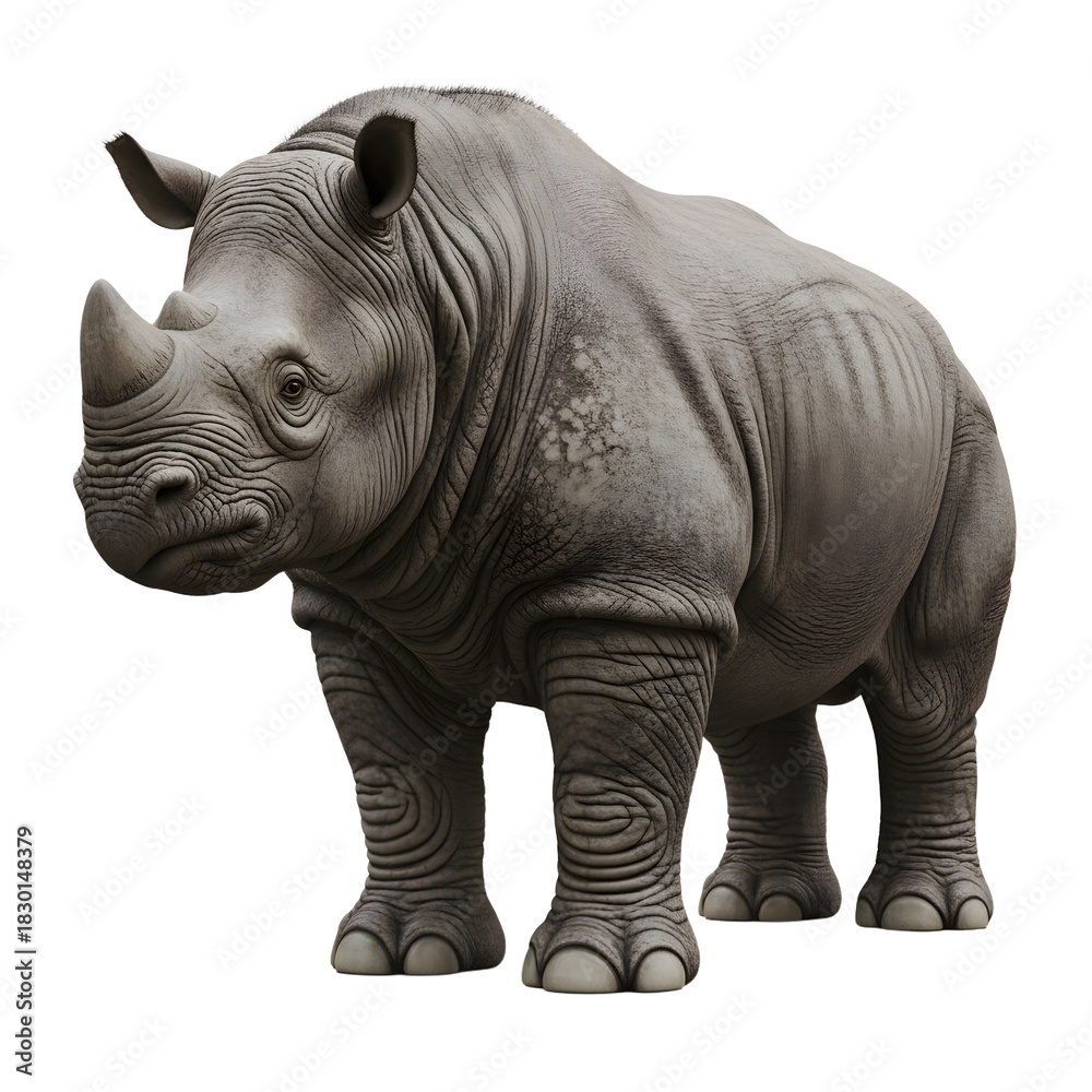 Fototapeta premium Majestic Rhino Sculpture A Detailed Wildlife Art Piece.