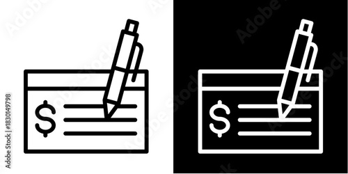 Paycheck  Icon Set White Style Collection