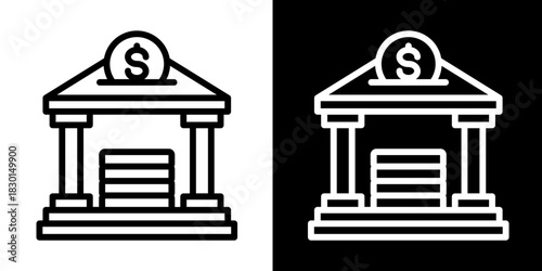 Bank Deposit  Icon Set White Style Collection