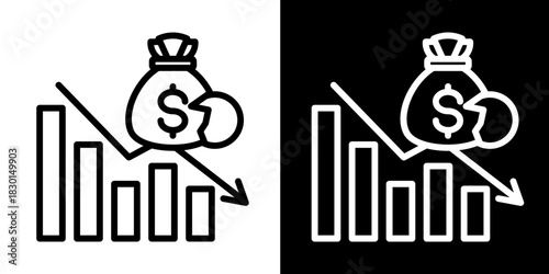 Wage Breakdown  Icon Set White Style Collection