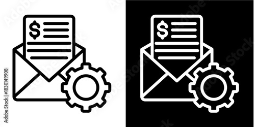 Payroll Settings  Icon Set White Style Collection