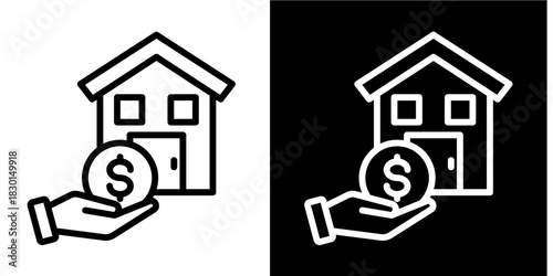 Take-Home Pay  Icon Set White Style Collection