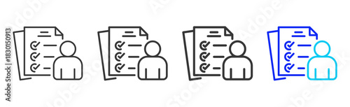 approval process icon set collection in creative outline style for business featuring multiple thickness variations suitable for transition planning and strategic flow hub