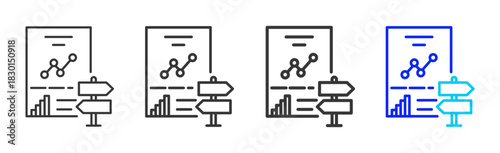 data sync icon set collection in creative outline style for business featuring multiple thickness variations suitable for transition planning and strategic flow hub