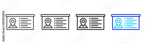 strategy brief icon set collection in creative outline style for business featuring multiple thickness variations suitable for transition planning and strategic flow hub