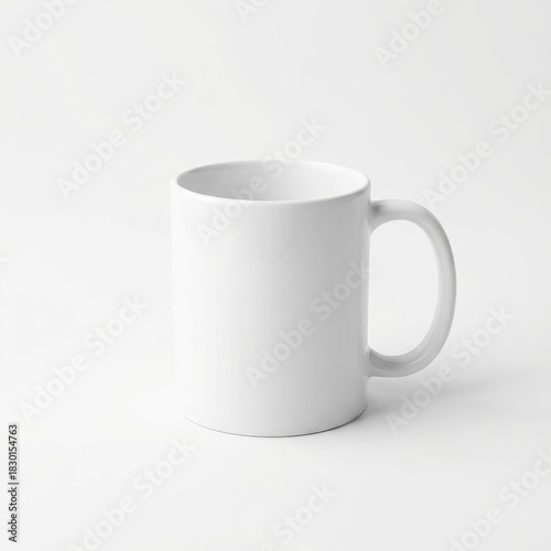 White Ceramic Coffee Mug Isolated on a Clean White Background.