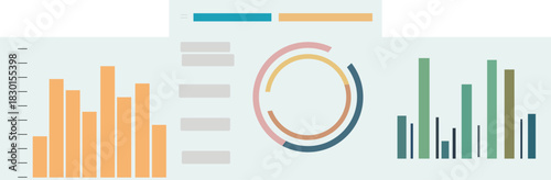 Abstract data visualization with charts and graphs for business analysis