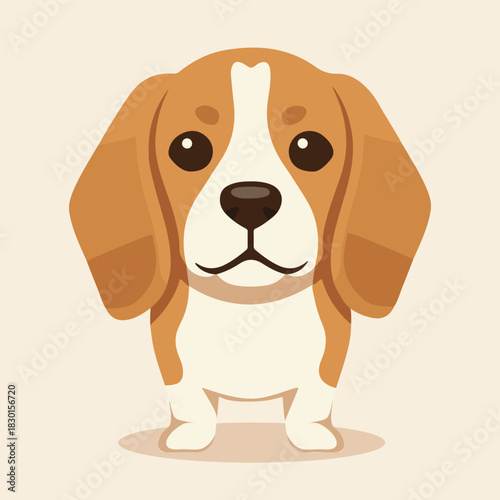 Cheerful Beagle Cartoon Icon AI