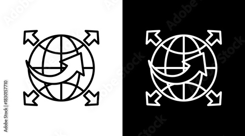 Globe With Icon Set Design