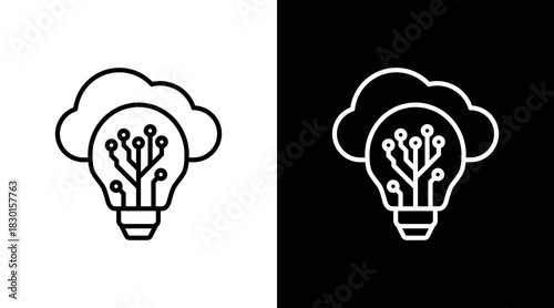 Technology With Icon Set Design