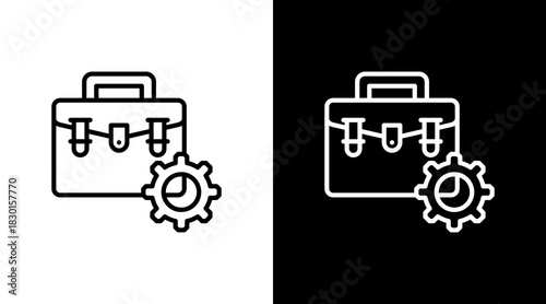 Briefcase With Icon Set Design