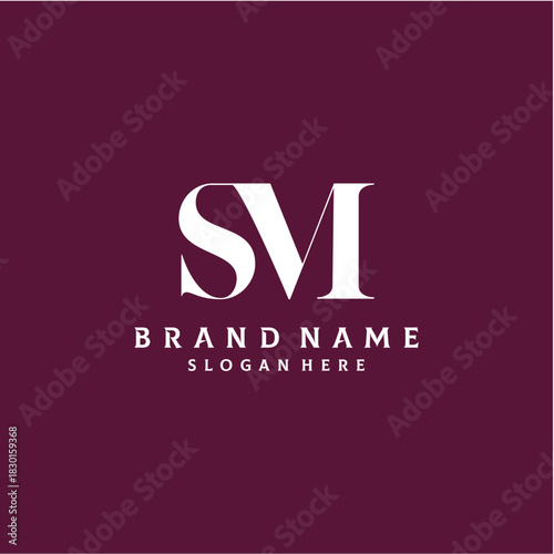 Letter SM Logo Design Vector Template
