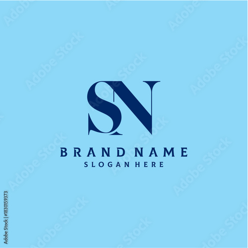 Letter SN Logo Design Vector Template