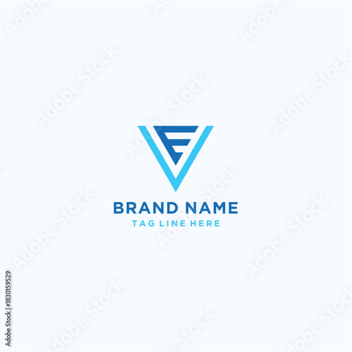 Letter VE Triangle Logo Design Vector Template