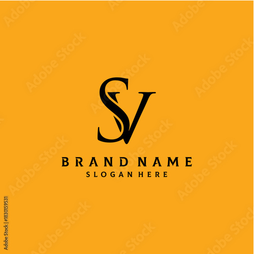 Letter SV Logo Design Vector Template