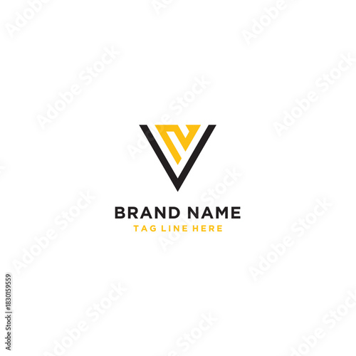 Letter VN Triangle Logo Design Vector Template