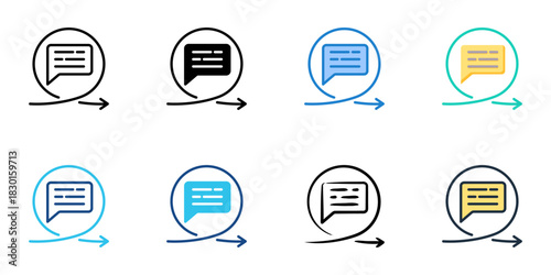 Feedback Mechanism icon set multiple style vector collection 
