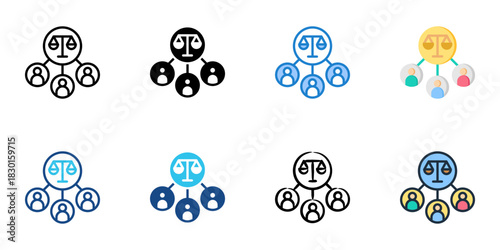 Advocacy Groups icon set multiple style vector collection 

