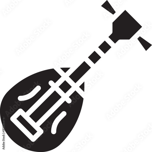 Biwa Japanese Music Glyph Icon Vector
