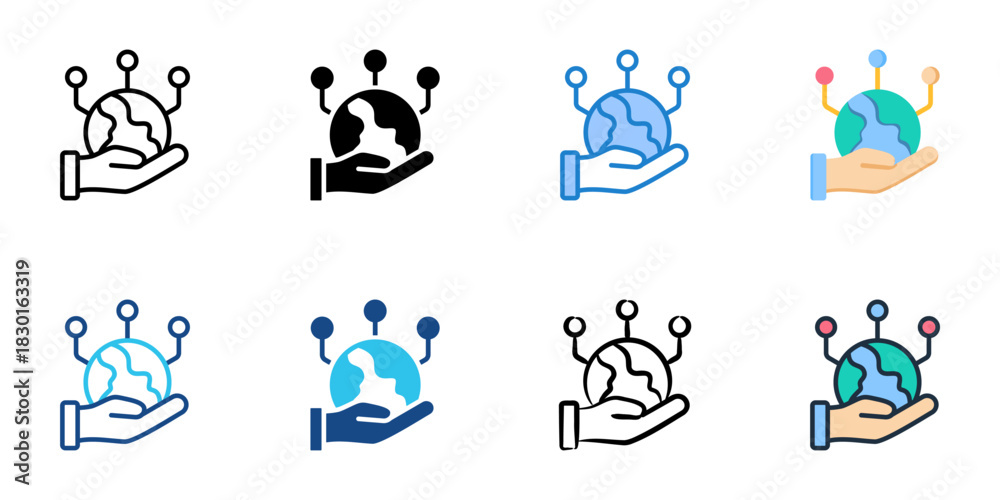 Fototapeta premium Environmental Impact icon set multiple style vector collection 