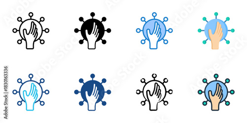 Community Outreach icon set multiple style vector collection 
