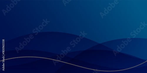 sleek dark blue background with smooth, golden light streaks curving across, creating an elegant and modern abstract design. vector Eps 10