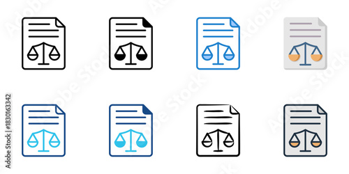 Government Policies icon set multiple style vector collection 
