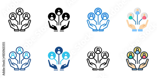 Ethics Committee icon set multiple style vector collection 

