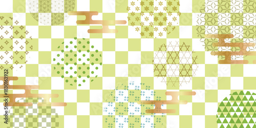 カラフル　和柄　模様　背景