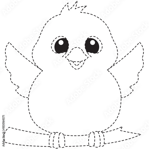 Chubby bird outline designed for coloring tracing and early learning activities perfect for preschool printable educational resources