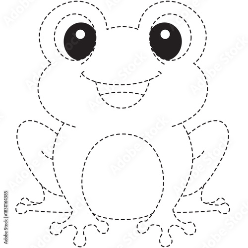 Cute frog outline perfect for coloring sheets, science lessons, or nature-themed crafts with cheerful amphibian style