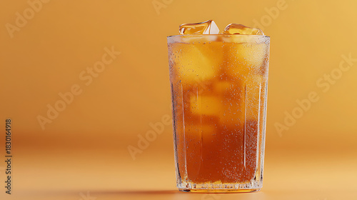 Refreshing Iced Beverage A Cool Drink with Ice Cubes, Perfect for a Hot Day