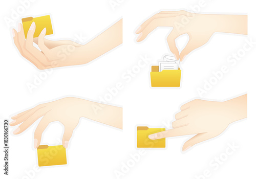 フォルダを示す手のバリエーション