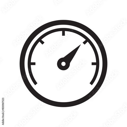 Black And White Gauge Displaying Moderate Level Measurement Speedometer Icon