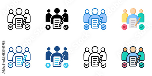 Stakeholder Surveys icon set multiple style vector collection 
