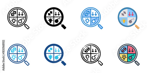 SWOT Analysis icon set multiple style vector collection 
