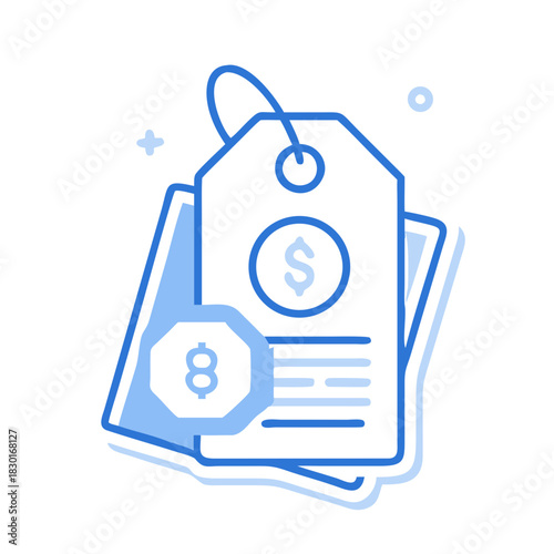 Stylish design featuring specific price tag icon with utility elements, perfect for showcasing pricing information