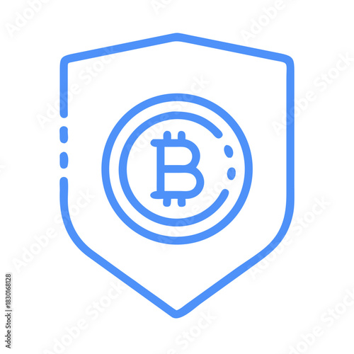 Secure design icon representing cryptocurrency utility with specific focus on blockchain technology