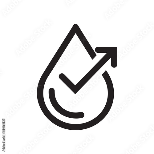 Black And White Showing A Water Drop With Upward Arrow