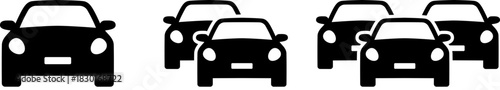 Traffic jam icon for automotive and travel industry news, concept of congestion challenges and urban mobility, essential graphic for articles on transport and urban planning