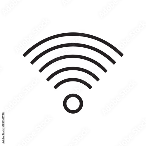 Black and White Wireless Internet Connection Signal Icon