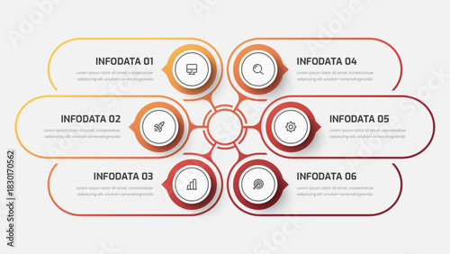 Circle Infographic Presentation with Gradient Color, and Icons, for Presentation