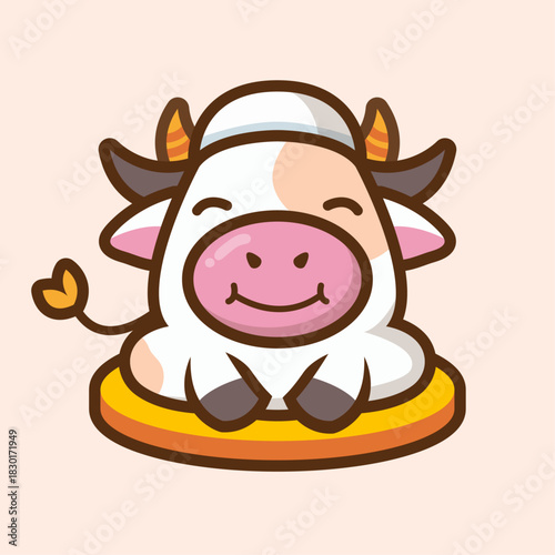 Funny Cow with Cap Vector