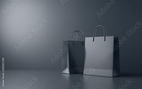 Dark Friday Sale shopping bags with a minimal background