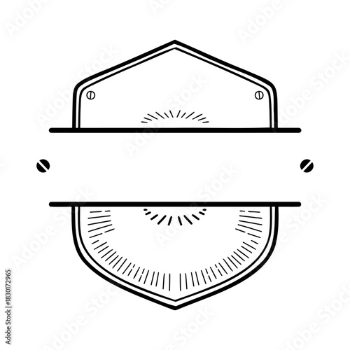 Vintage Retro Empty Shield Badge Label Frame for Custom Text Logo