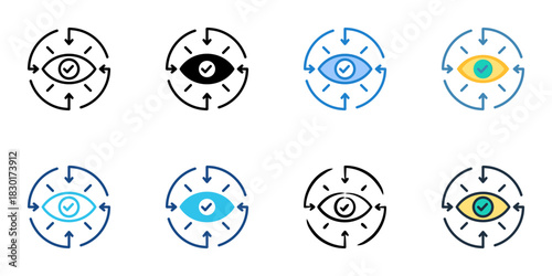 Brand Perception icon set multiple style vector collection 
