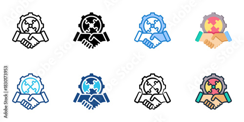 Partnerships icon set multiple style vector collection 
